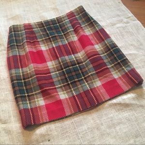 Vintage Scottish Plaid Wool Blend Skirt Ch…